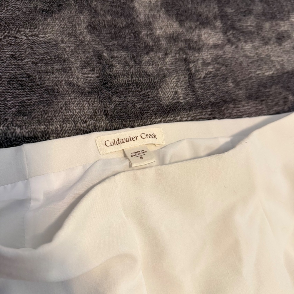 Coldwater Creek Womens Ivory Wide Leg Dress Pants Side Zip Size 8 H27720 - Picture 2 of 7